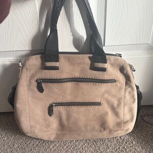Stylish Tan and Black Handbag